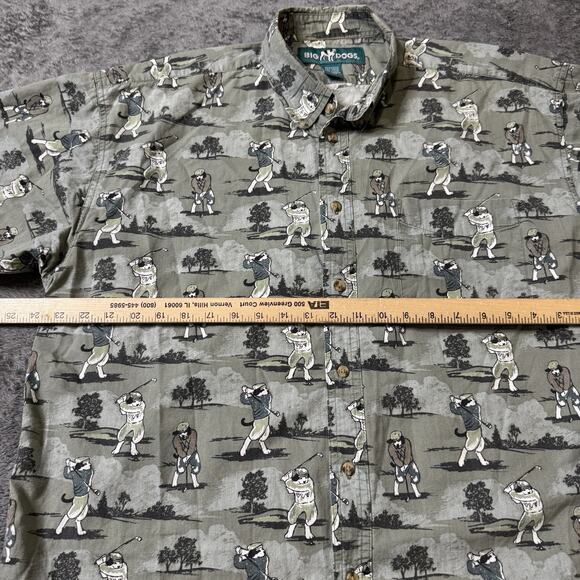 Vintage Big Dogs Button Up Golf Shirt Mens L Doggy Sports Funny Relaxed Fit - Picture 4 of 4